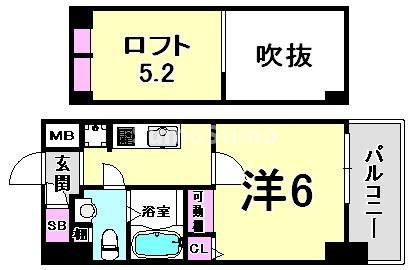 エステムコート神戸・県庁前Ⅳグランディオの間取り