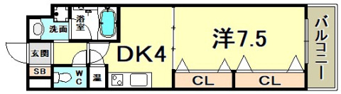 プレジール三ノ宮Ⅲの間取り