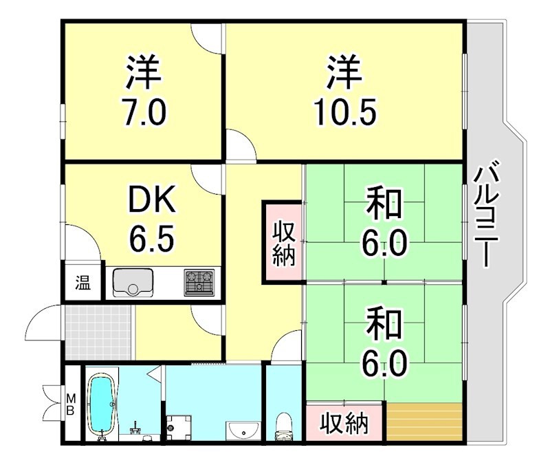 高取台グリーンハイツ B棟の間取り