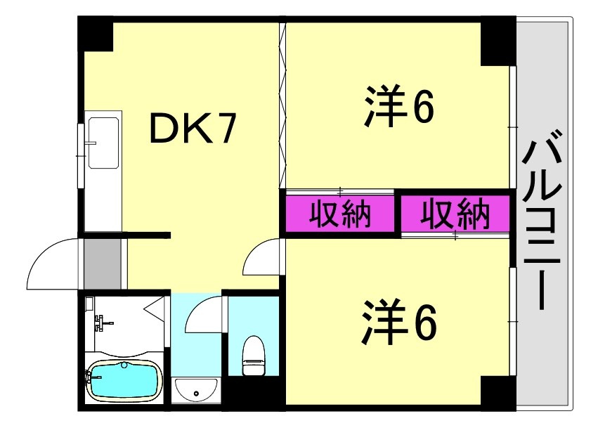 鳴尾ハイツ（若草町）の間取り