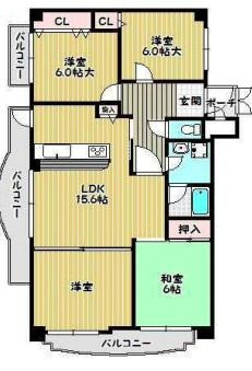 フォーシーズンズ芦屋の間取り