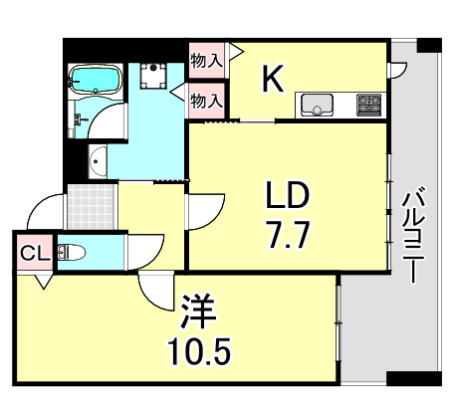白鷹苦楽園マンションの間取り