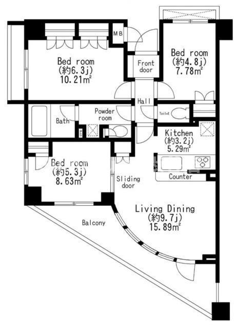 レジディア世田谷弦巻の間取り
