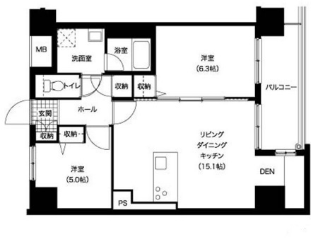 レジディア西新の間取り