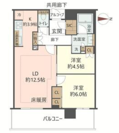 ジオタワー宝塚 グランレジスの間取り