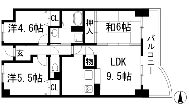 【間取り】 | グレース門戸荘