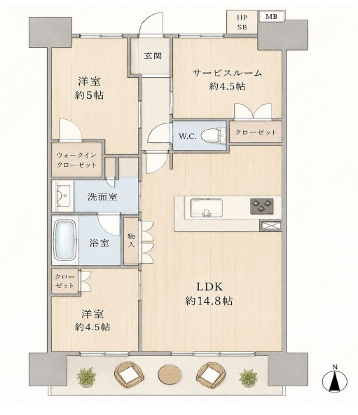 シエリア姫路城東　　JR播但線「京口駅」徒歩9分の間取り