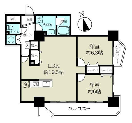 北目町ハイツの間取り