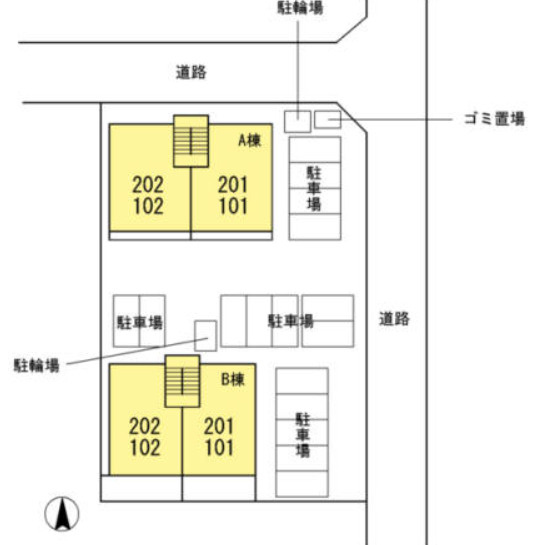 グレイス賀来　B棟の区画図