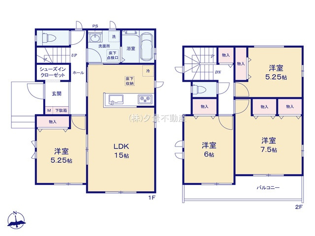 《仲介手数料無料》西区三橋６丁目1418-6新築一戸建て‎ハートフルタウンの間取り