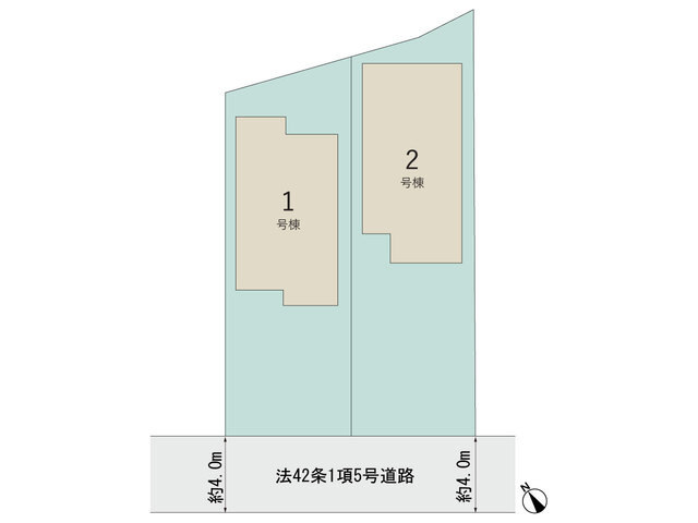 神戸市垂水区上高丸　新築戸建て　全２区画の区画図