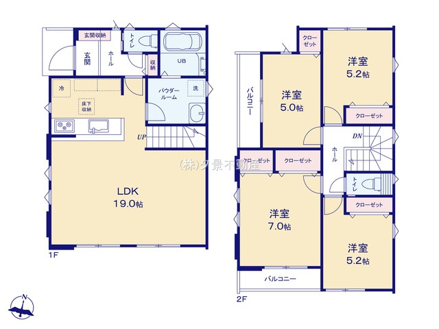 《仲介手数料無料》北区東大成町２丁目10-2新築一戸建て‎の間取り