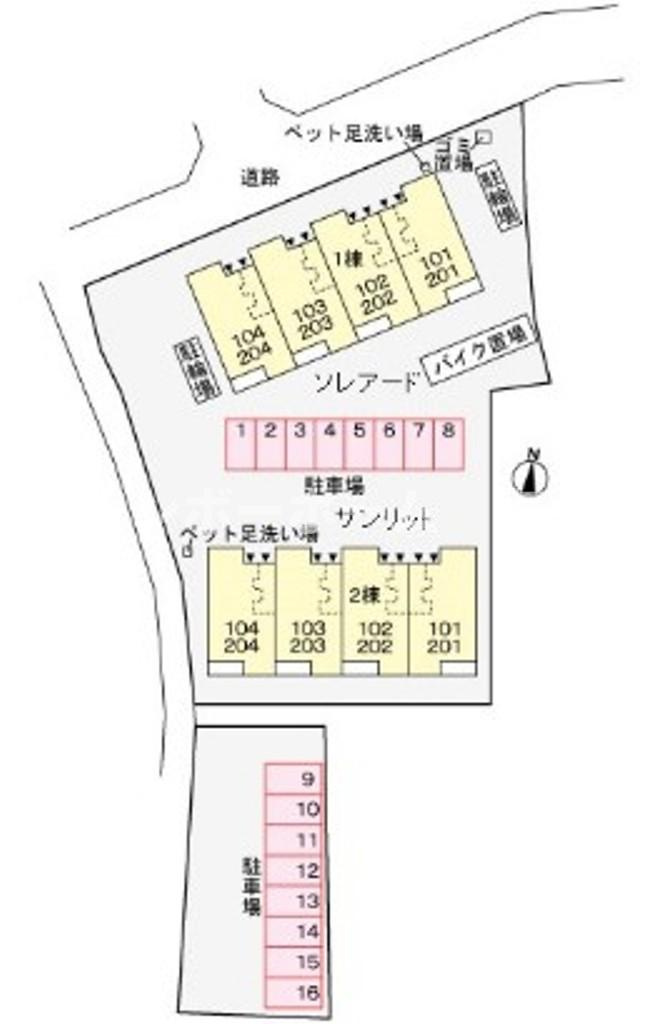 ソレアード※初期費用分割あと払いサービス利用可能物件の区画図