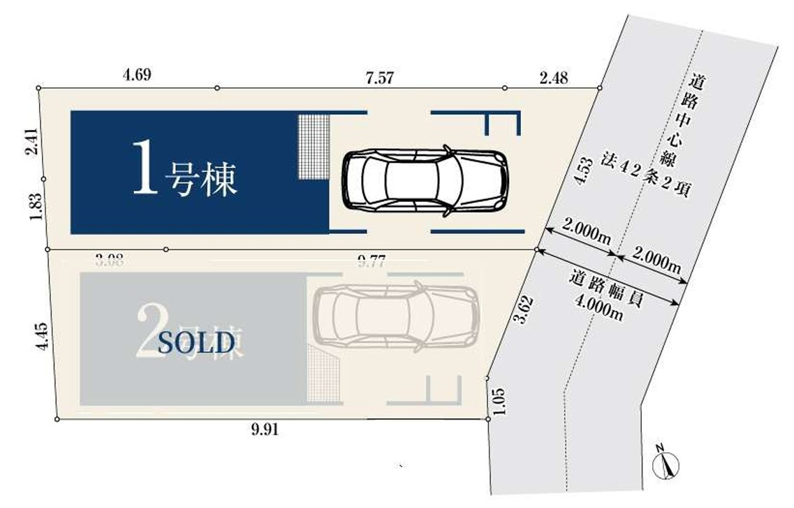 川崎市高津区坂戸222②の区画図