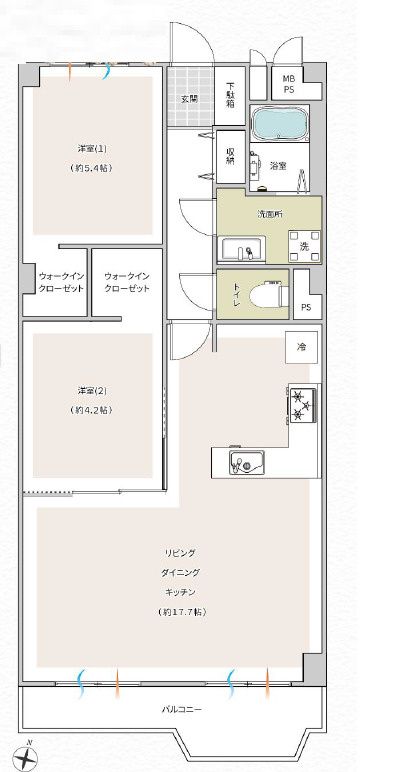 秦野マンションＢ棟の間取り