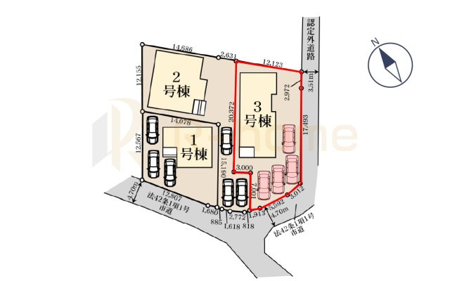 第1常総市収納谷　新築戸建て　3号棟の区画図|大きなお買い物だからこそ、メリット・デメリットを伝えさせて頂きます。
R-homeにお任せください♪