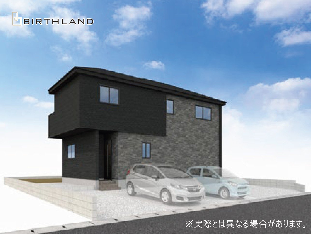 新築戸建・新築建売　伊勢崎市堀下町　赤堀南小学校・赤堀南中学校の外観パース|完成予想図です