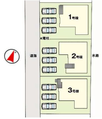 【LIGARE】宇都宮市石井町 第6期 全3棟の区画図