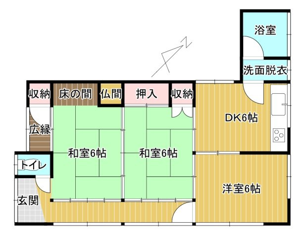 志布志市志布志町1丁目　コンパクトな間取りの一戸建て住宅です！の間取り
