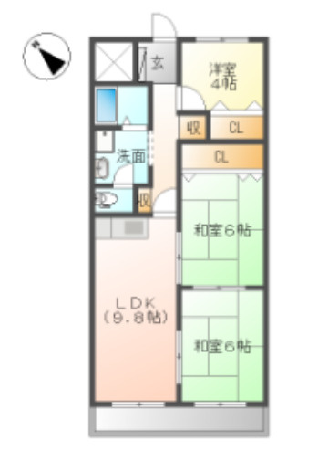 岸田ハイツの間取り