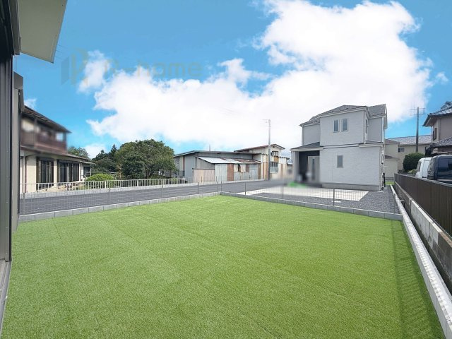 常陸大宮市宇留野　新築戸建て　A号棟の庭|広々とした日当たりの良いお庭！お子様の遊び場などお家時間を満喫♪