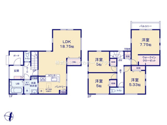 【間取り】 | 武蔵村山市大南1丁目　新築戸建　【全3棟】