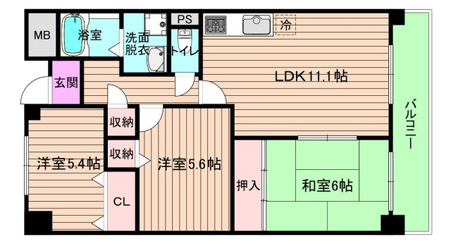 大阪市都島区東野田町１丁目の賃貸マンションの間取り