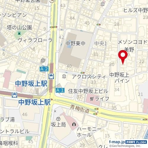 プレール・ドゥーク中野坂上の地図