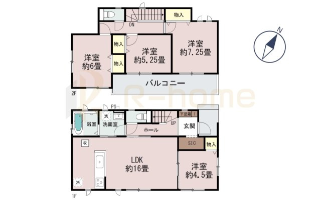 常陸大宮市宇留野　新築戸建て　C号棟の間取り|4LDK＋SIC、土地面積400.67m2、建物面積95.23m2