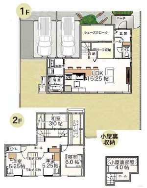 宇土市高柳町の中古一戸建の間取り