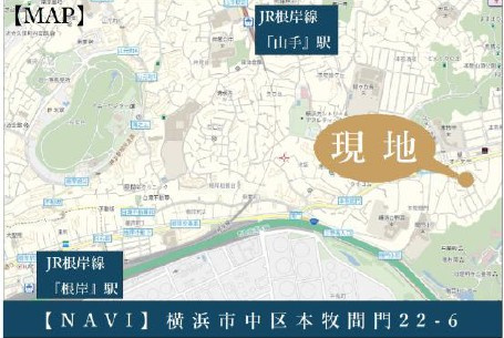 仲介手数料無料　横浜市中区本牧間門の地図