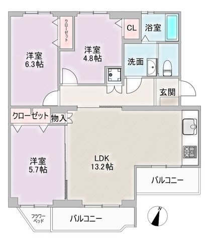 平和が丘住宅１０号棟の間取り