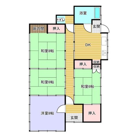 【常総線駅チカ6分♪】筑西市野殿中古物件の間取り