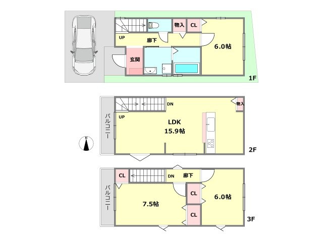 ３ＬＤＫ　全居室南側採光プラン