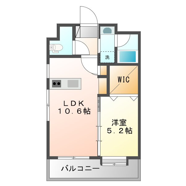 熊本市東区長嶺西１丁目の賃貸マンションの間取り