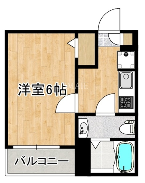 BAU１の間取り|1K☆欲しい設備が揃っています！