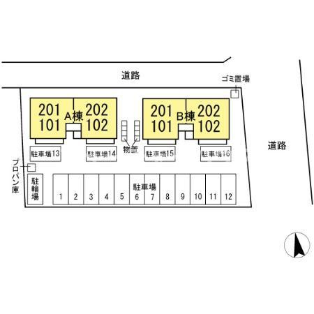 ＣＯＴＥＡＵ　ＶＥＲＴ（コートヴェール）Aの区画図