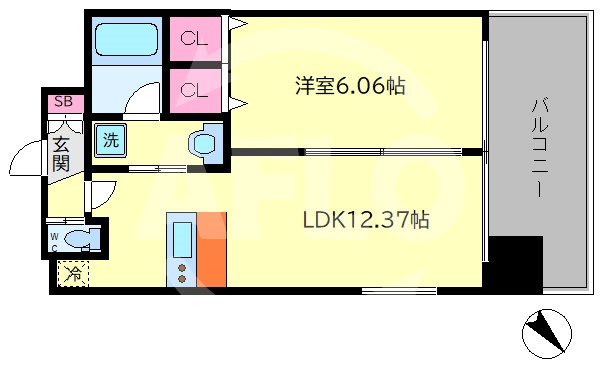 プレジオ海老江の間取り|プレジオ海老江　開放感ある間取り