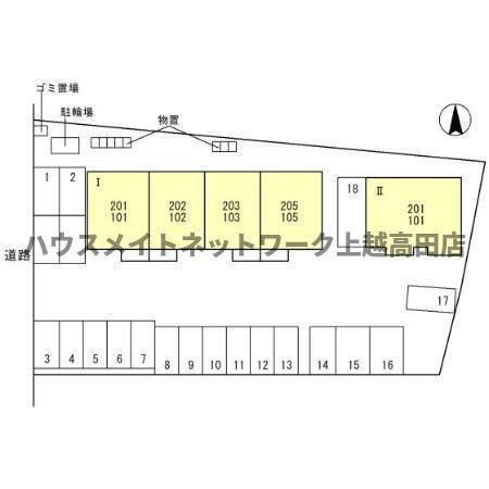 ディアコート結城 Ⅰの区画図|配置図