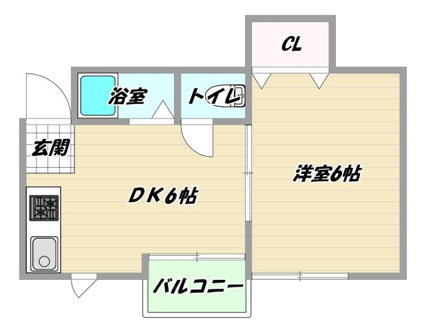 大阪市淀川区西中島５丁目の賃貸マンションの間取り