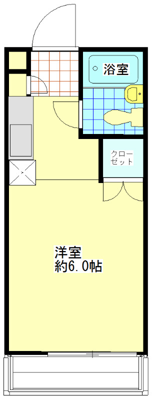 1Rですが、キッチンと洋室をカーテンで仕切ることが出来ます♪