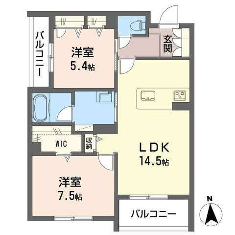 シャーメゾンラフォレの間取り