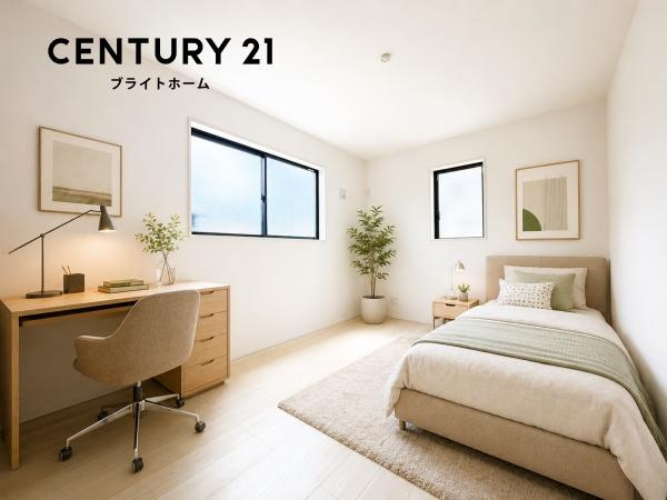 横浜市栄区鍛冶ケ谷町の新築一戸建の洋室|落ち着きのある洋室です！
休日はこちらでおくつろぎ下さい♪
※家具等はCGでの参考レイアウトです。