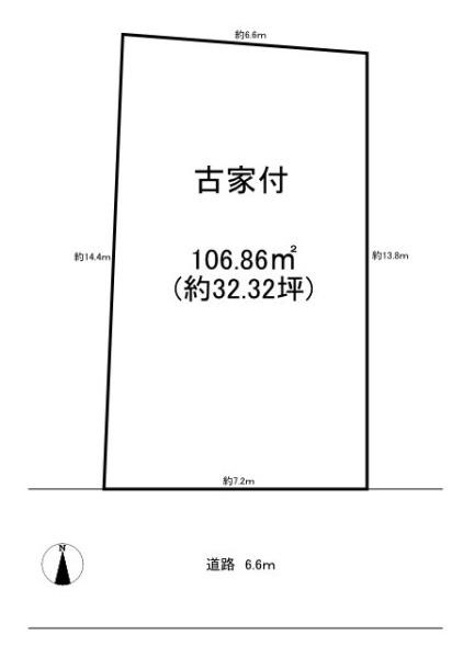 北葛城郡広陵町大字的場の売地の土地図