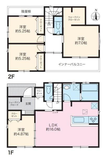 奈良市東登美ヶ丘２丁目の新築一戸建の間取り
