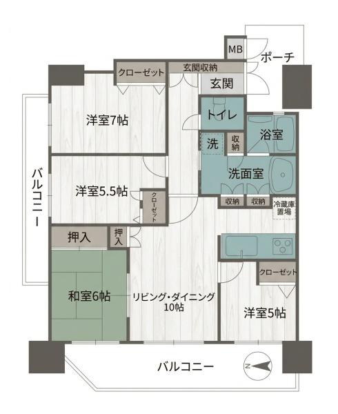 ルイシャトレシェソワ大和八木の間取り