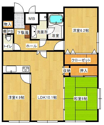 アメックス久留米六ツ門の間取り