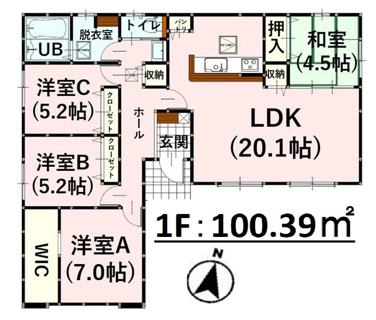 よかタウン／合志市御代志13期／２号棟の間取り