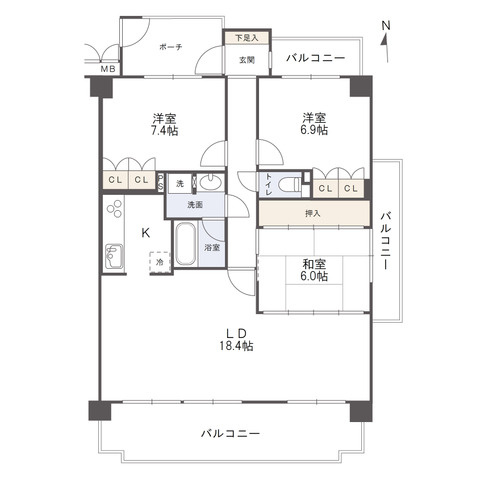 サーパスシティ木太一番館の間取り