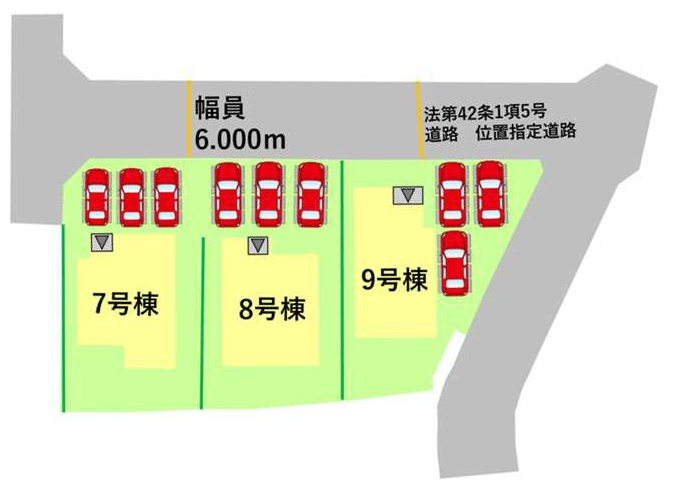 よかタウン／大津町引水8期／８号棟の区画図